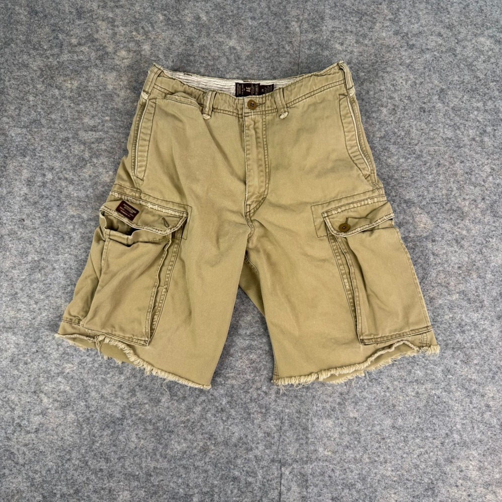 Vintage American Eagle Mens Cargo Shorts Tan Y2K Size 28